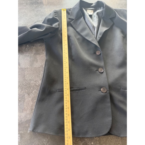 Chicos Size 2 L/12 Womens Black Blazer Jacket Lined Tailored Professional Career - Picture 7 of 11